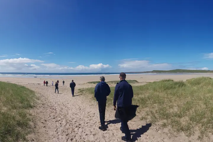 people arriving at Machir Bay